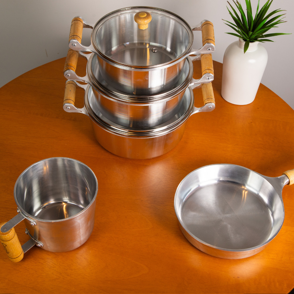 Conjunto 5 Peças Caçarola Frigideira Canecão Fundido